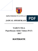 Jadual Spesifikasi Ujian 3m 2017 Pat