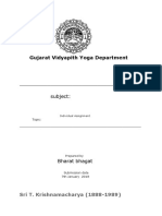 Gujarat Vidyapith Yoga Department: - Subject