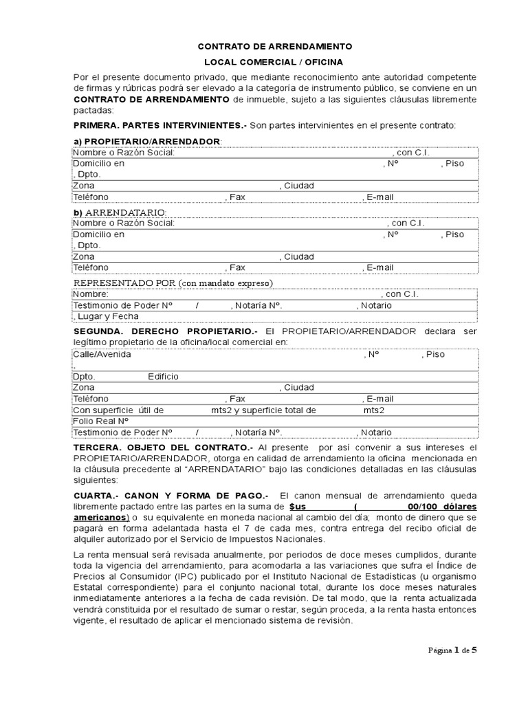 Contrato Arrendamiento Arbitraje Propiedad