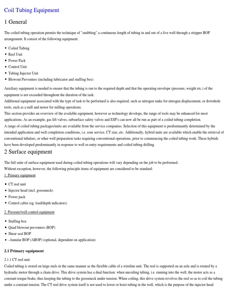 Wipertrip Coil Tubing Equipment PDF Pipe (Fluid Conveyance