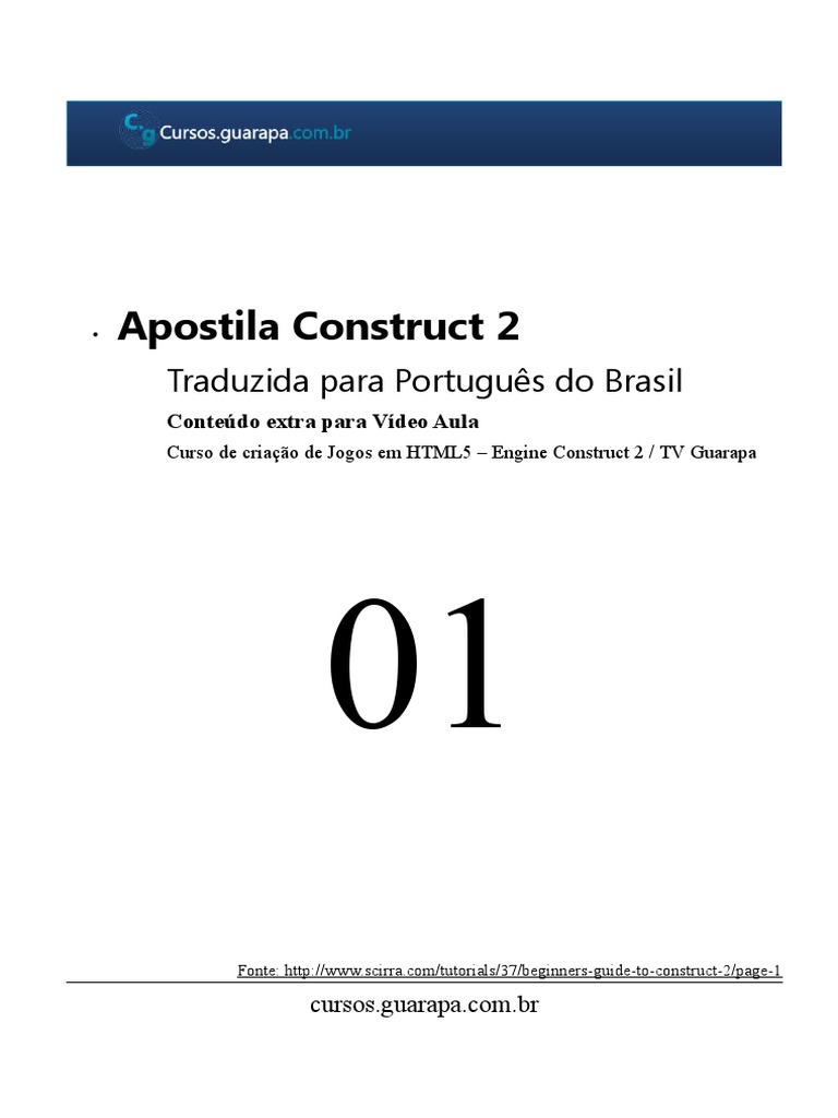 Tutorial de Desenvolvimento de games 2D grátis - Introdução ao Construct 3  (Crie Jogos do Zero Absoluto)