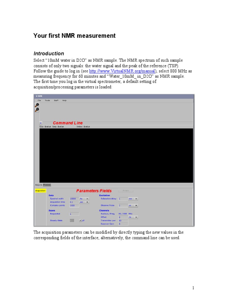 First NMR Measurement Guide | PDF | Nuclear Magnetic Resonance ...