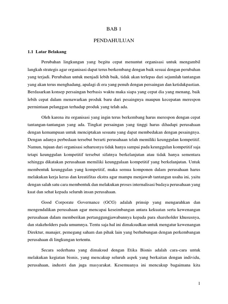 Makalah Etika Bisnis Dan Good Corporate Governance
