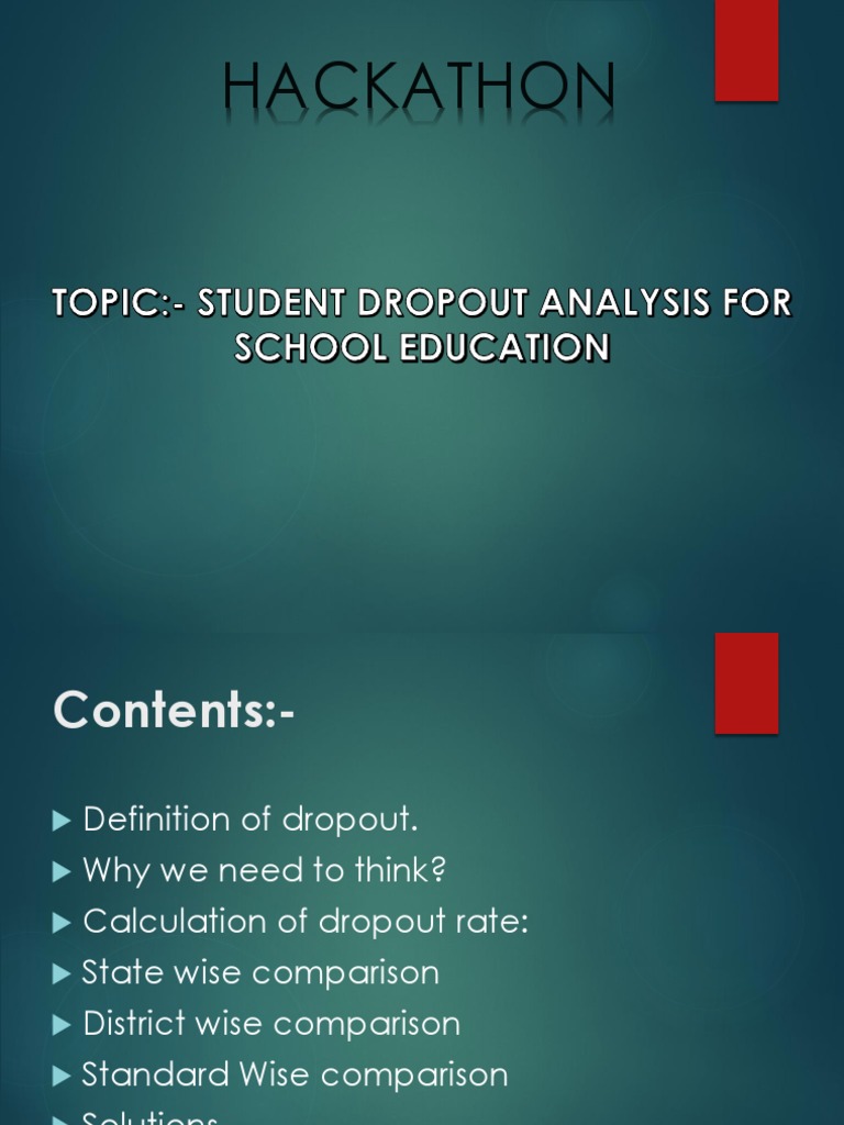 Student Dropout Analysis and Solutions | PDF | High School Dropouts ...