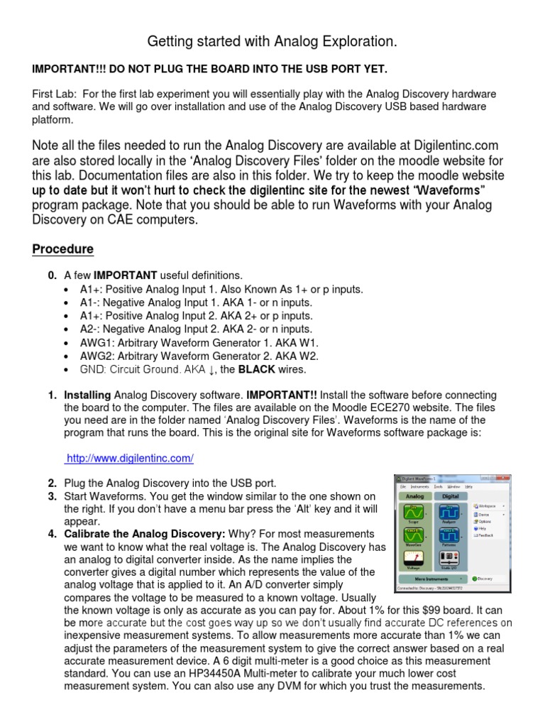Getting Started with Analog Discovery 3 | PDF | Electronic Circuits ...