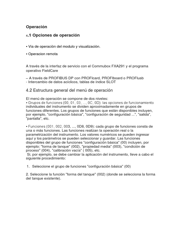 Opciones y Configuración del Módulo FXA291 | PDF | Calibración ...