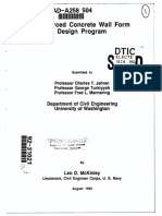Reinforced Concrete Wall Form Design Program: Department of Civil Engineering University of Washington