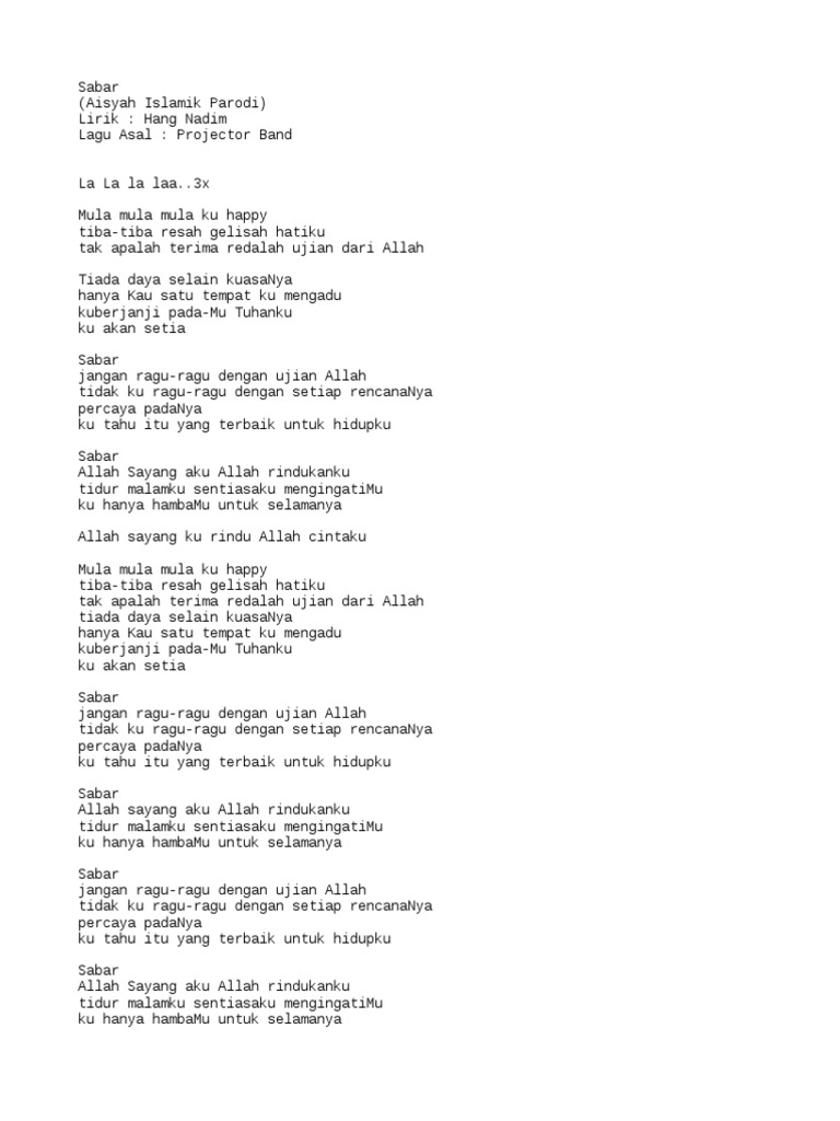10 Gubah Lirik Aisyah