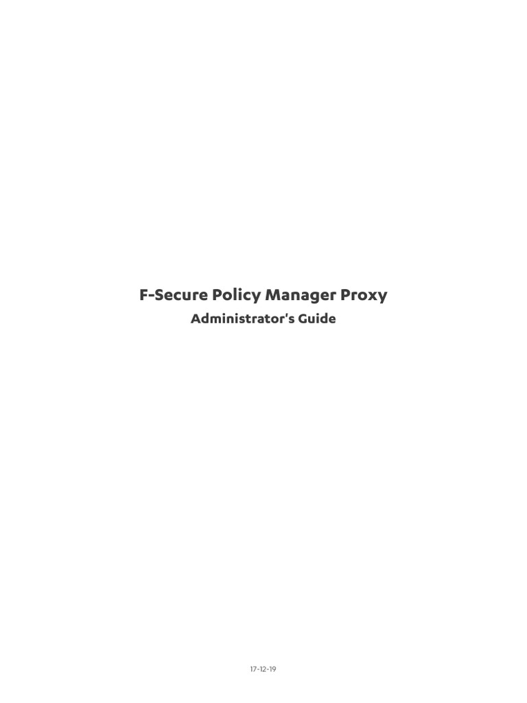 F-Secure Policy Manager Proxy Guide | PDF | Proxy Server | Linux