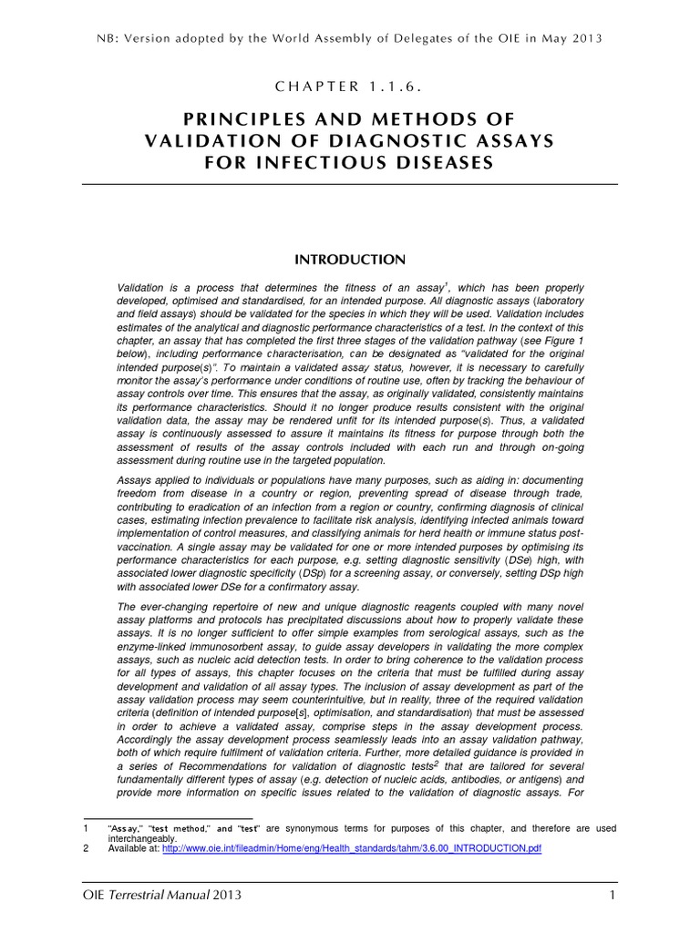 1 "Assay," "Test Method," and "Test" Are Synonymous Terms For Purposes