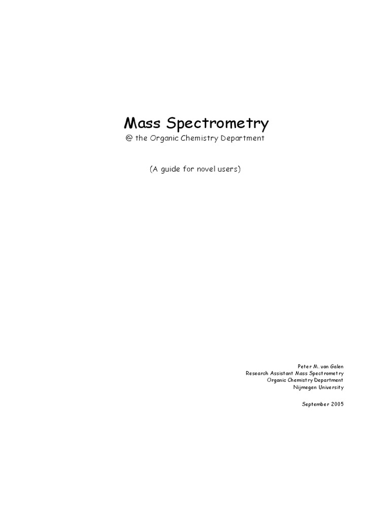 Mass Spectrometry Guide for Beginners | PDF | Time Of Flight Mass ...