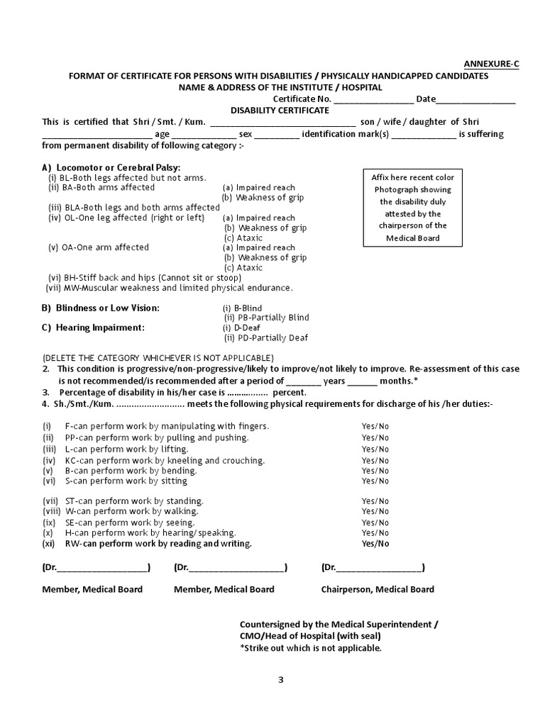 PWD CERTIFICATE | Disability | Neurological Disorders