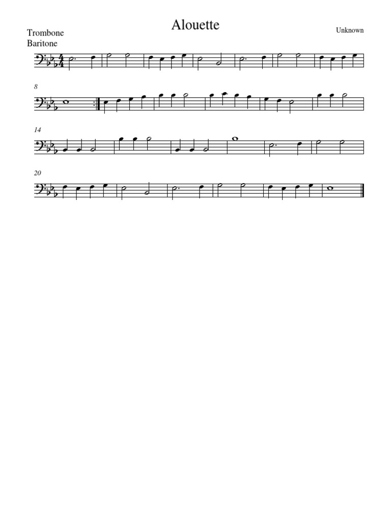 Alouette Trombone PDF PDF Brass Instruments Aerophones