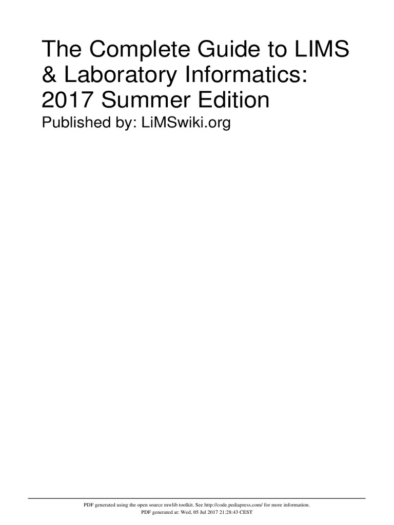 The Complete Guide To LIMS & Laboratory Informatics - 2017 Summer ...