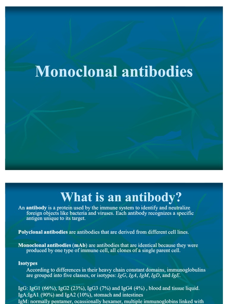 Monoclonal Antibodies | PDF | Immunoglobulin G | Monoclonal Antibody