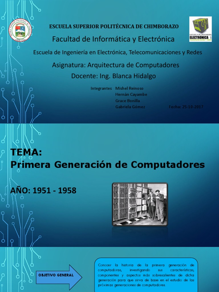 Diapositivas Primera-Generacion | PDF | Almacenamiento de datos de la ...