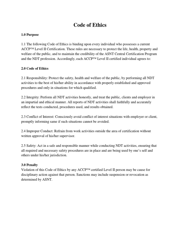 A2 Code of Ethics | PDF