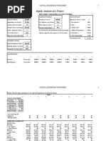 Equity Analysis of A Project: Capital Budgeting Worksheet