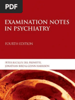 Examination Notes in Psychiatry | PDF | Experiment | Psychiatry