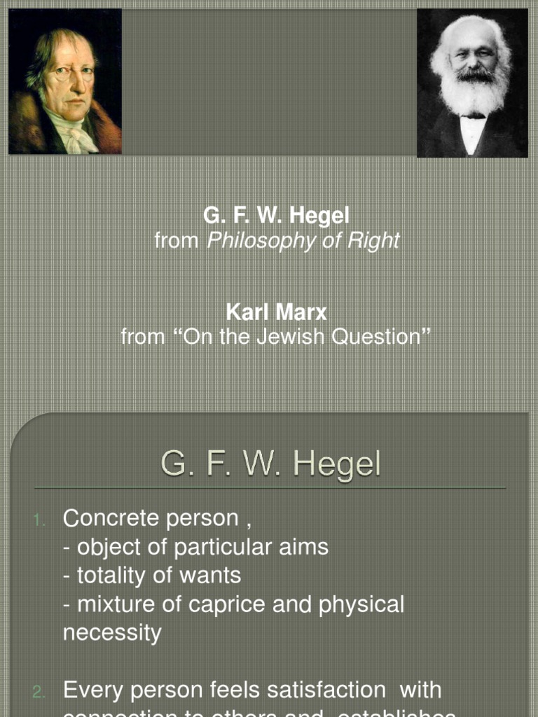 Hegel and Marx | PDF | Karl Marx | Georg Wilhelm Friedrich Hegel