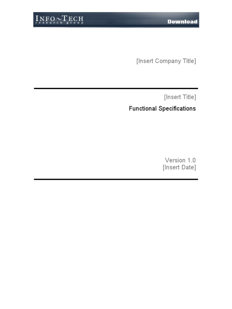1 Functional Specification Template | PDF | Specification (Technical ...