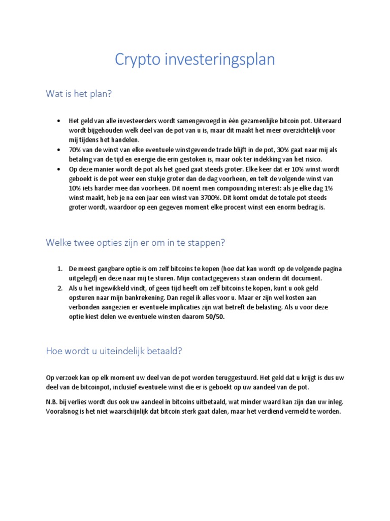 Crypto Investeringsplan | PDF