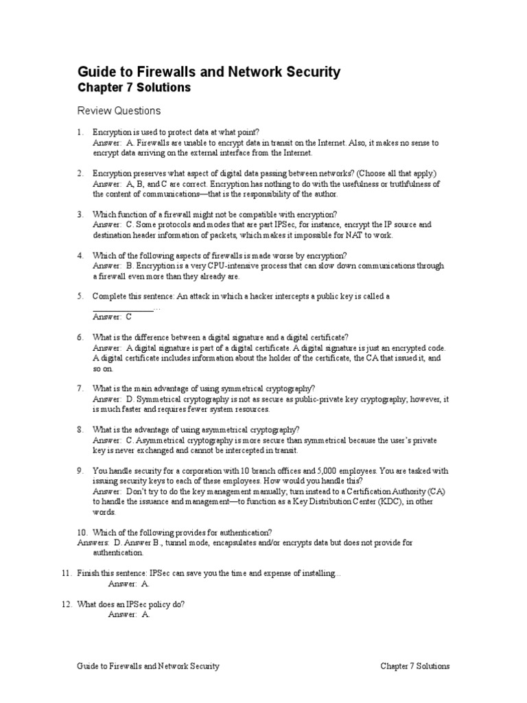 Firewall Encryption & Security Guide | PDF | Key (Cryptography ...