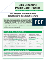 Pacific Coast Pipeline Fact Sheet Spanish
