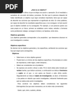 Objetivos de La Investigación