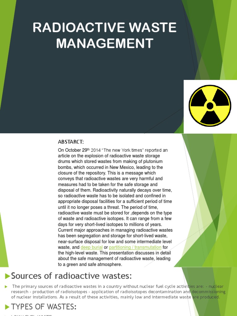 Radioactive Waste Management Nuclear Fuel Radioactive Waste Free