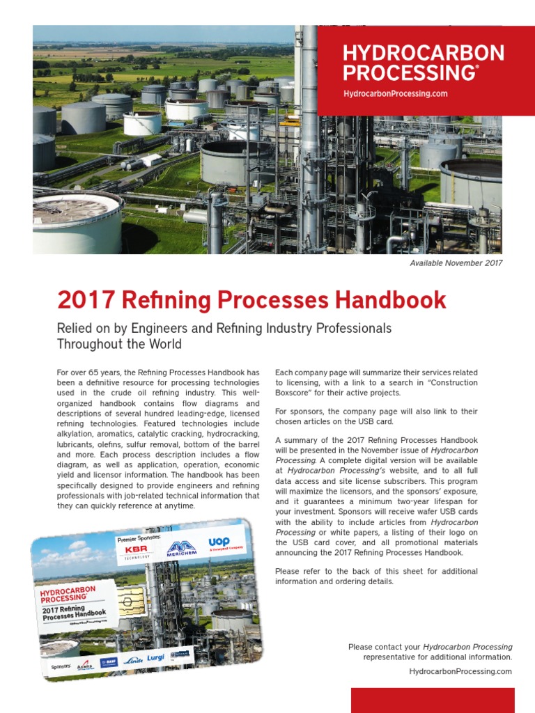2017 Refining Processes Handbook Overview | PDF | Oil Refinery ...