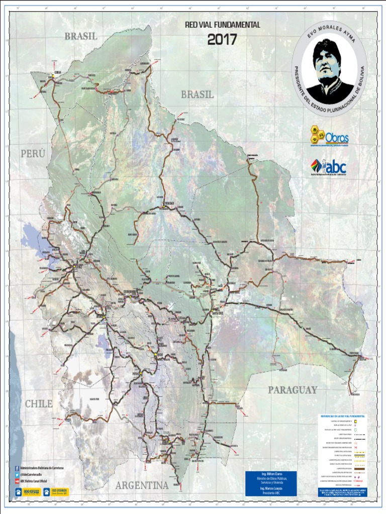 Mapa de Carreteras Del Estado Plurinacional de Bolivia (2017) | PDF