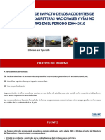 Indicadores de Impacto de Accidentes de Carreteras 2004 - 2016