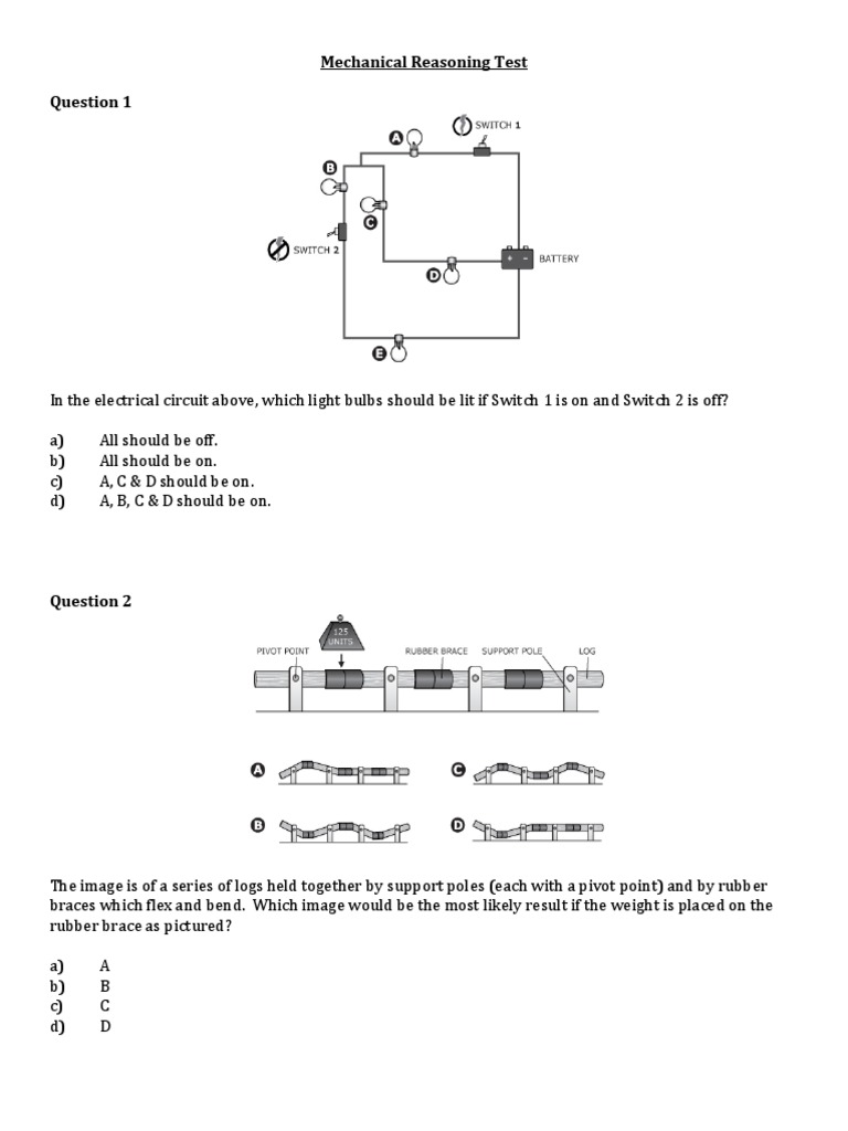 Mechanical Reasoning Test PDF Mechanical Engineering Manufactured