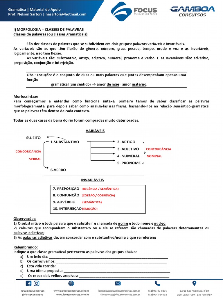 Gramatica - Aula 01 - Morfologia - Parte I - 2017050812003589 PDF