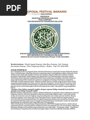 Contoh Proposal Festival Marawis Kesekretariatan Masjid