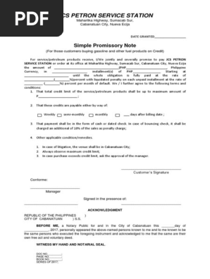 Simple Promissory Note