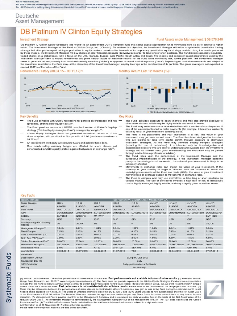 Deutsche Bank Assets Management - Clinton Equity ...