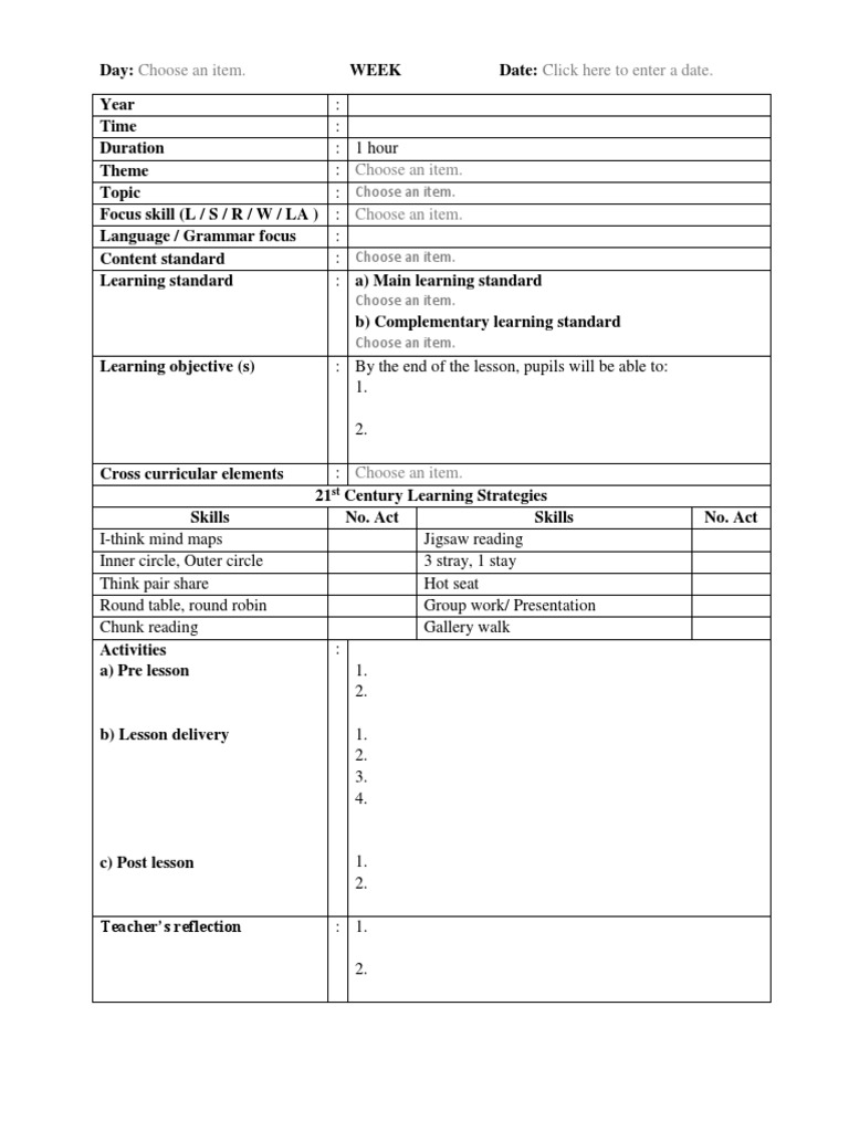 Lesson Plan Template for Educators | PDF | Art