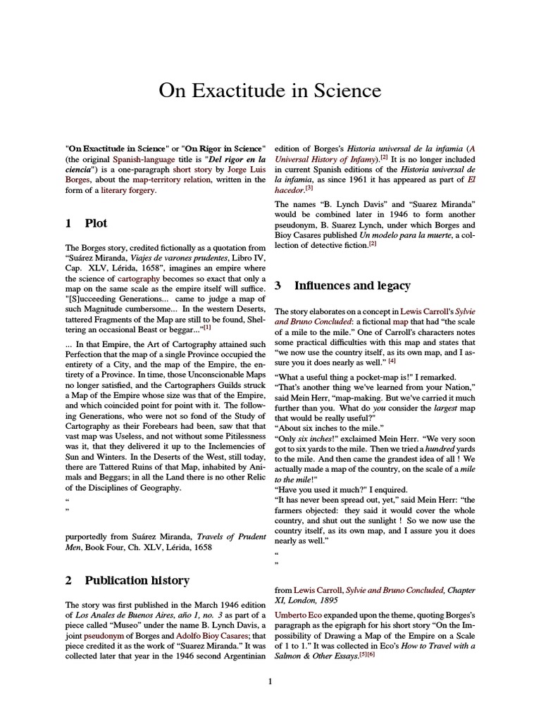 Borges' Exactitude in Science Fable | PDF | Spanish Language Literature ...