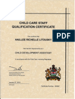 Childcare Assistant Certificate