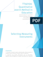 TT60104 - Quantitative Research Methods - 6 - Selecting Measuring Instruments