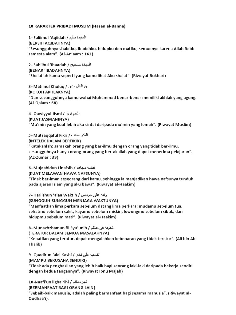 10 Muwasofat Tarbiyah Pdf