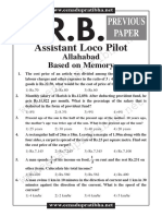 RRB Allahabad ALP Previous Paper 2 PDF