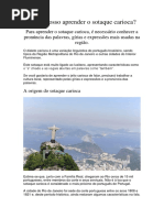 Como Posso Aprender o Sotaque Carioca