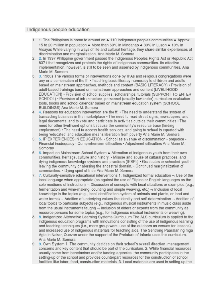 Indigenous People Education | PDF | Indigenous Peoples | Curriculum