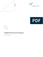 Applied Research Program: User Manual