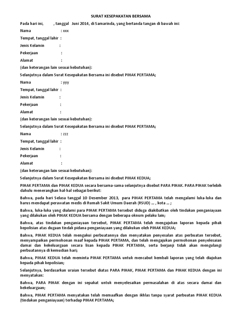 Surat Kesepakatan Damai