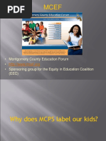 Montgomery County Education Forum - Sponsoring Group For The Equity in Education Coalition (EEC)