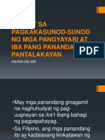 Hudyat Sa Pagkakasunod-Sunod NG Mga Pangyayari at Iba